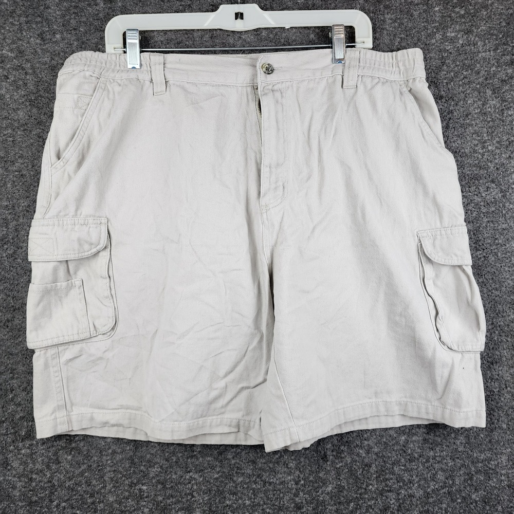 Rugged Earth Outfitters Cargo‎ Shorts Mens XL Beige Good Cotton Utility 40/42